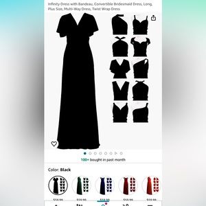 Amazon Infinity Dress, One Size, Black